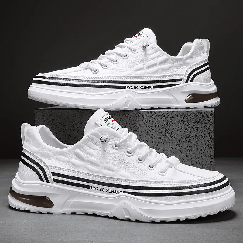 

Men Summer Breathable New Style Versatile Slip on Flat Shoes Men Casual Leather Shoes White Shoes Trendy Shoes 39 зелений