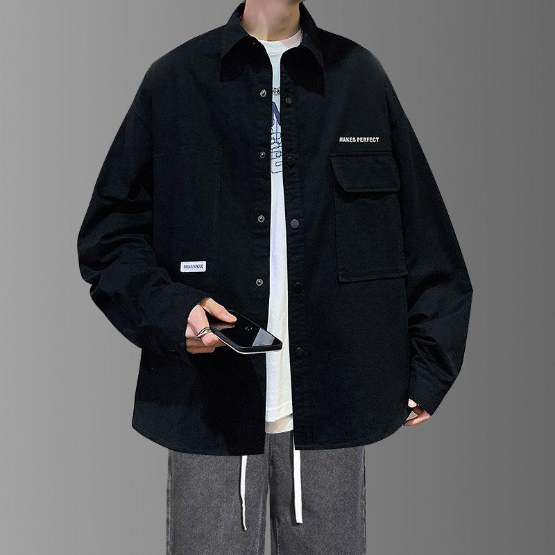 

Trendy Men s Casual Long-Sleeve Shirt and Jacket Set for Autumn and Spring M (approx. 45-60 kg)