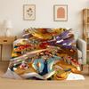 Digimon Adventure Angewomon Agumon Cartoon Flannel Blanket Soft Warm Throw Blanket for Bedroom Living Room Bed Travel Picnic