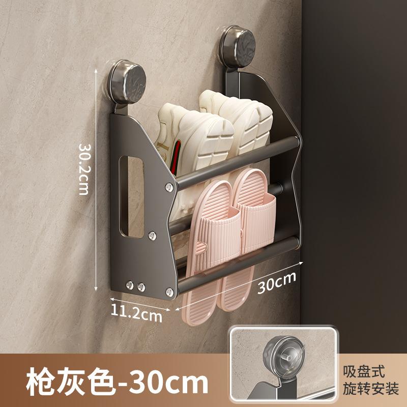 Bathroom Multifunctional Shelf Wall-mounted Door Rear Suction Cup Shoe Rack Storage Rack Toilet No Punching Slippers Rack