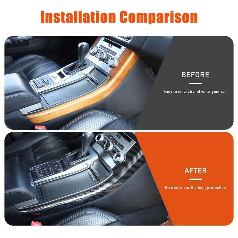 For Land Rover Range Rover Sport 2010-2013 ABS Carbon Fiber Car Center Console Side Trim Strip Sticker Car Accessories