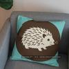 2D Cute Hedgehog Design Throw Pillow For Home Pattern Cushion Cover Suitable For Sofa Bedroom Car Pillow Cover