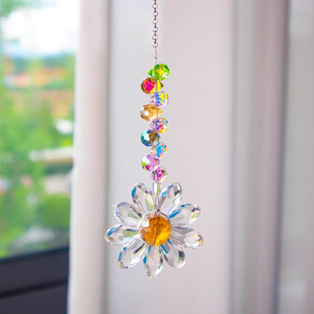 Star Moon Crystal Sun Catcher Bohemian Rainbow Maker Wind Chime Home Outdoor Garden Hanging Ornament Window Decoration New In