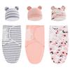 Muslin Newborn Sleeping Bag Hat Set/Sleepsack Only Baby Swaddle Blanket Wrap Adjustable Newborn Sleep Sack Infant Sleepwear 0-6M