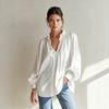 New Arrival Women’s V-neck Ruffled Long-sleeved Loose-fit Casual Shirt Top