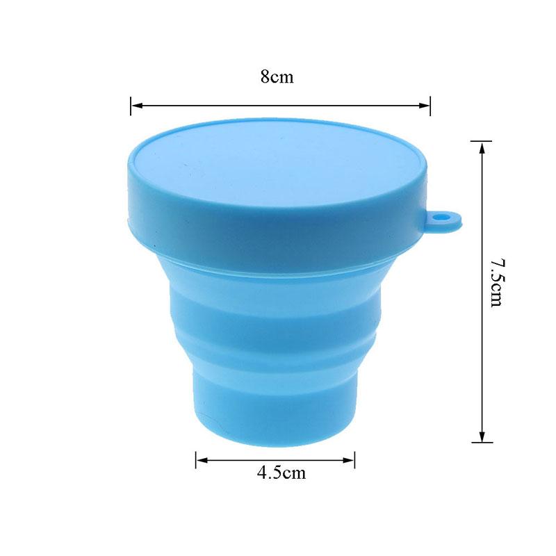 Folding Cup150ml Food Grade Silicone Water Cup With Retractable Cleaning And Storage For Outdoor Travel Portable Retractable Cup