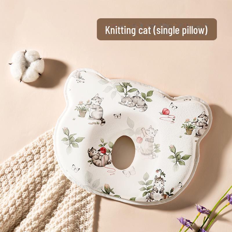 "Baby Memory Foam Pillow: Washable Silicone, 0-1 Years, Round Head Support"