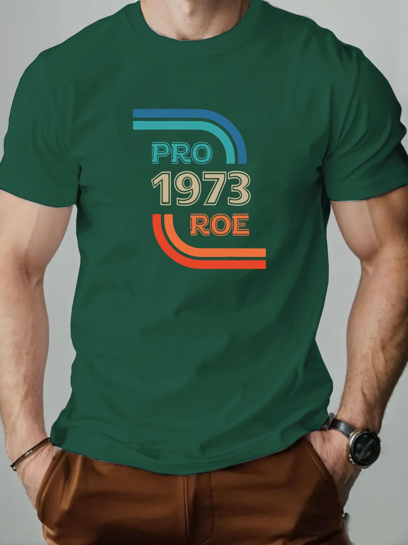 Mens Cotton TShirt PRO 1973 ROE Summer Round Neck Short Sleeve Graphic Breathable Fashion Casual TShirt 4XL