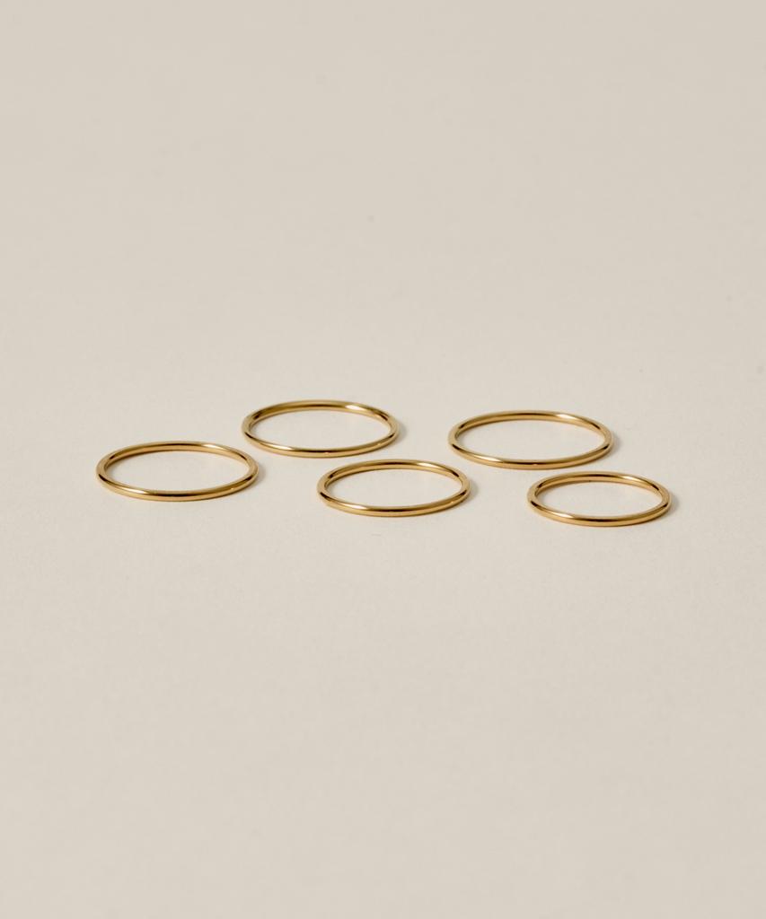 Novice Tokyo Slim Ring 5-Set Thin Ring 5 Set [Stainless] / Gold