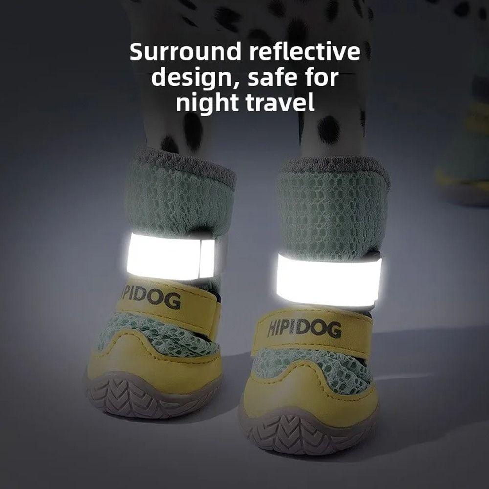 2Pcs Mesh High-top Dog Shoes Non-slip Dog Foot Cover Cute Pet Sandals  Summer