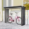 Firewood Shed. Firewood Shelter. Steel. Raised Floor. Sloping Roof. 213 X 66.5 X 150 Cm. Dark Gray