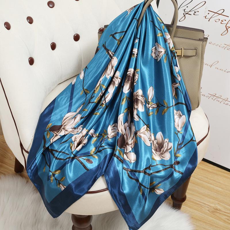 90 Square Scarves, Silk Scarves, Women's New Spring and Summer High-end Sense Versatile, Thin Scarves, Shawls Outside