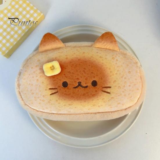 Siamese Cat Stationery Bag Plush Pencil Case, Large Capacity Fluffy Pen Pouch for Makeup Brush Holder Students, Soft Desk, Creative Animal Organizer