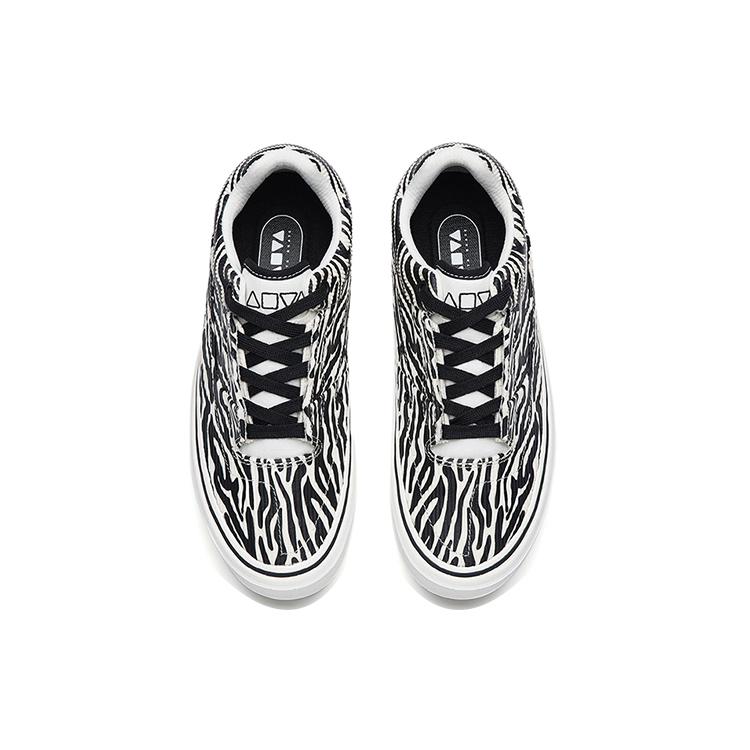 Anta Ao Li Abrasion Resistant Low top Skateboard Shoes Women's Black White 122238013-3