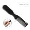 Double-Sided Comb Brush Black Small Beard Styling Brush Professional Shave Beard Brush Barber Vintage Oil Head Shape Carving Cleaning Brush