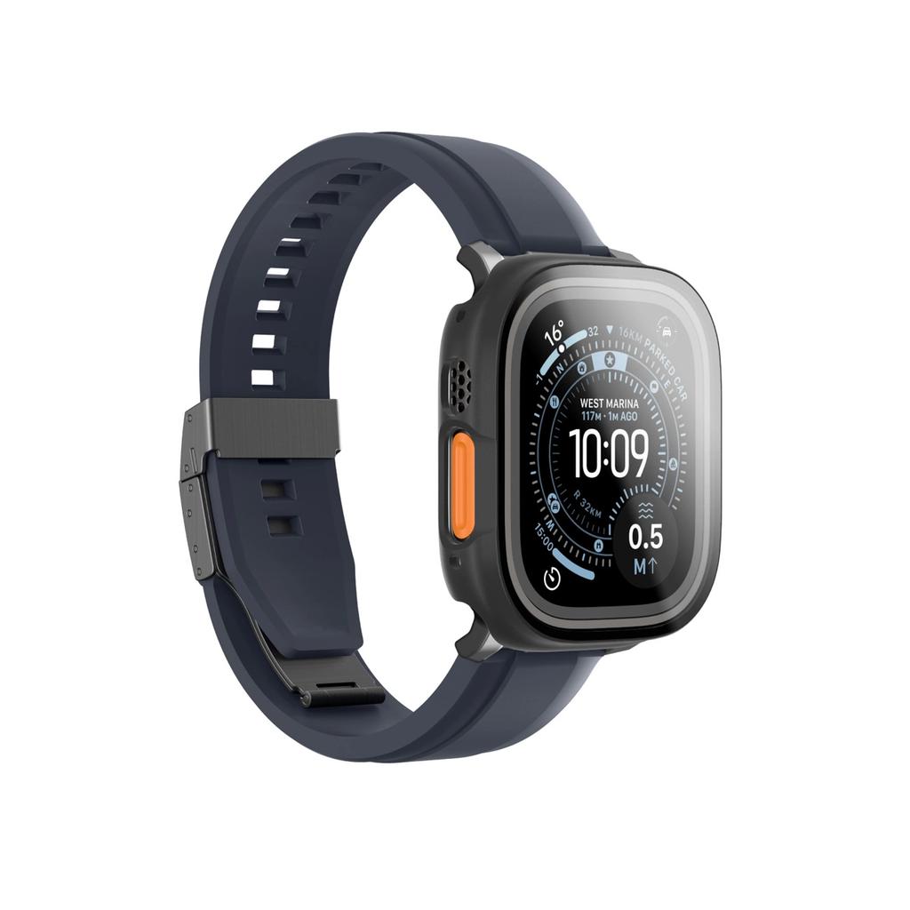 Szkło Ochronne Amazingthing Radix Z Etui Na Apple Watch Uitra 3 49 Mm - Czarne