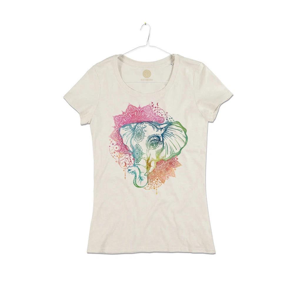 Women s Organic Indian Elephant Mandala Elephant Organic Mandala T-shirt Girl 2XL