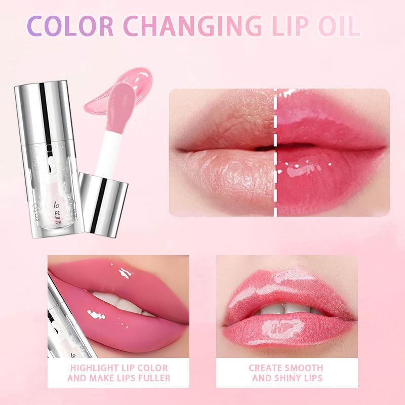 Perlmuttfarbener Farbwechselnder Lipgloss, Natürlicher Glanzeffekt, Langanhaltend Feuchtigkeitsspendend und Hydrierend Lippen aufpolsternd Spiegel-Lipgloss