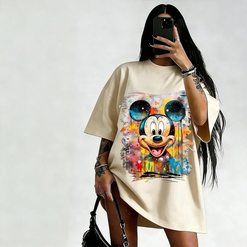 Streetwear 2026 Disney Mickey Minnie Grafik T-Shirt Damen Mann Kurzarm Tee Übergroße Lässige Tops Sommer Y2k Kleidung Unisex