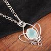 Aqua Chalcedon Handgefertigter Edelsteinschmuck, 925 Sterling Silber Anhänger Unikat Design Schmuck, Für Frauen