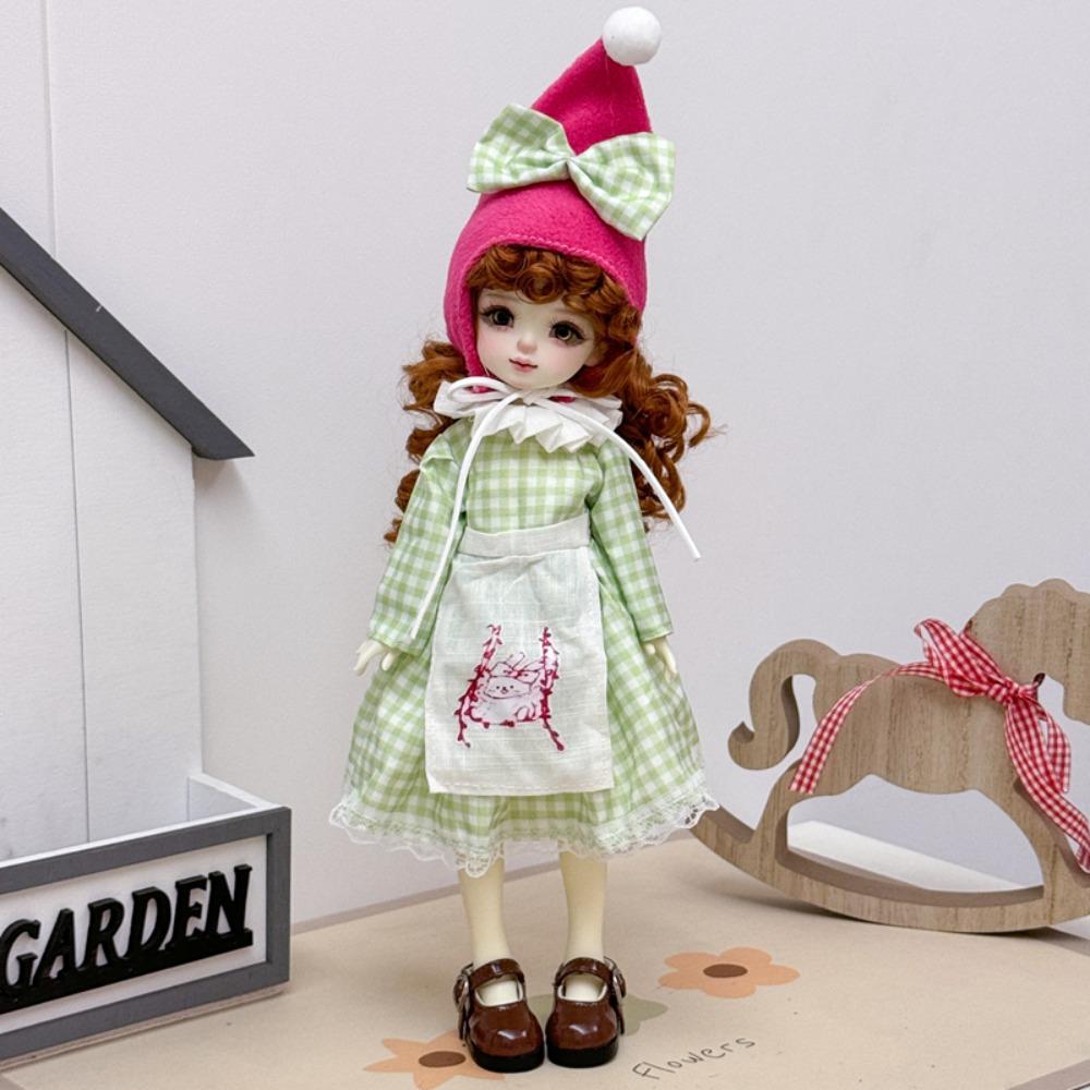 Cute Fashion 1/6 Bjd Doll Outfit With Hat Pretty 30Cm Doll Clothes Casual Set Casual Doll Dress Set Girls Toy Gifts