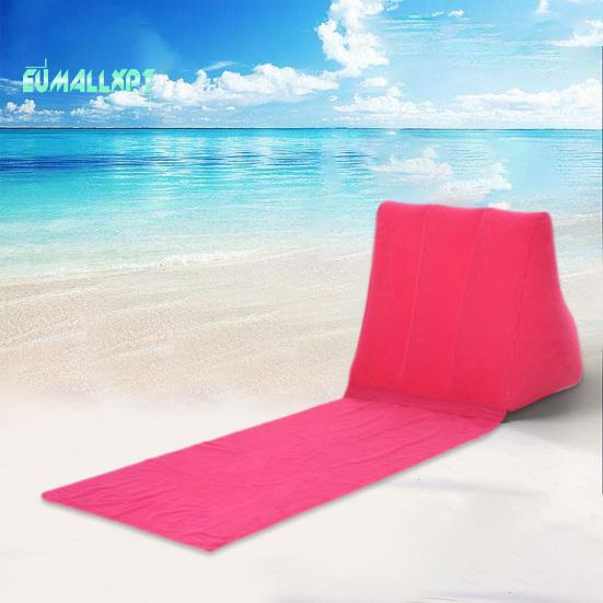 Outdoor-Camping-Kissen, dreieckiges Kissen, PVC-Beflockung, aufblasbares Kissen, tragbar, faltbar, Sommer-Strand-Liegekissen, Outdoor-Reiseausrüstung