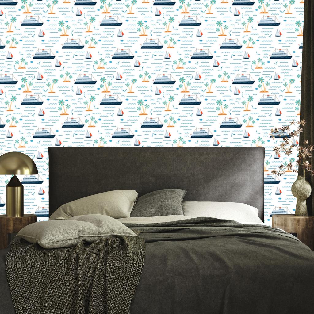 Ships wallpaper for living room and bedroom 50x1000