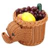 Cartoon Elefantenform Rattan Brot Obst Snacks Aufbewahrungskörbe Lebensmittel Servierkörbe(Braun)