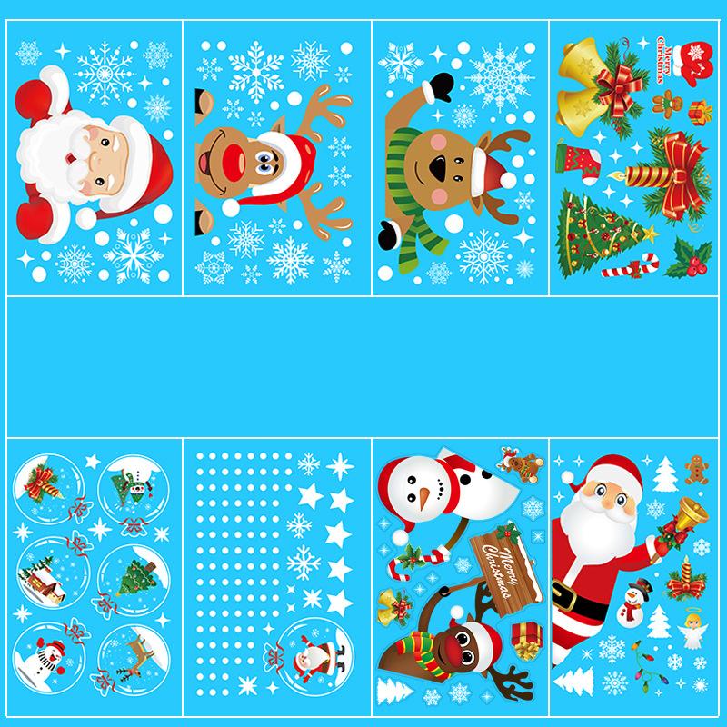Window Christmas New Year Decorations, Santa Claus Christmas Stickers, Children's Room Snowflake Stickers, Winter Wall Sticker