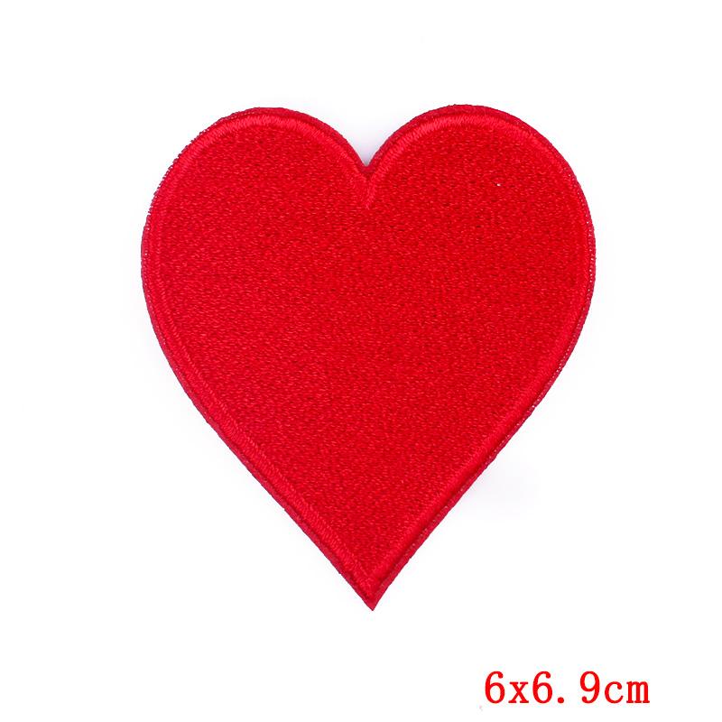 Red Punk Heart Embroidered Patches On Clothes Design Skull Patch Iron On Patches For Clothing Stickers DIY Sewing Fusible Badges