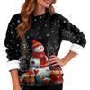 Women's Fashion Casual Long Sleeve Christmas Printed Round Neck Top Sweatshirt