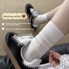 Ballet-style White Sock Children's Mid-calf Socks, Summer Lightweight Model, Solid Color, Boneless Mesh Cotton Socks, Long Socks, Summer Pile-up Socks