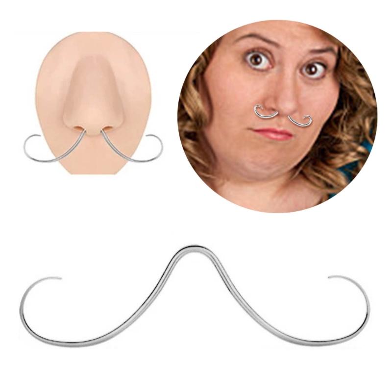Stainless Steel Moustache Septum Piercing Nose Rings Unique Nose Stud Hoop