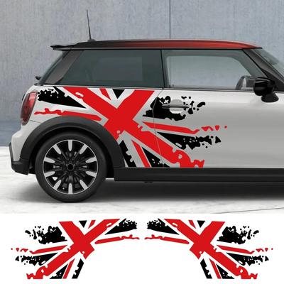 2PCS Union Jack Car Door Side Stickers Auto Body Stripe Vinyl Decals Decoration For MINI Cooper JCW Countryman R60 R55 R56 F55