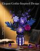 1218PCS Dark Romance Gothic Bouquet Building Blocks Flower With Vase Model Educational DIY Home Decoration Gift For Kids Adults