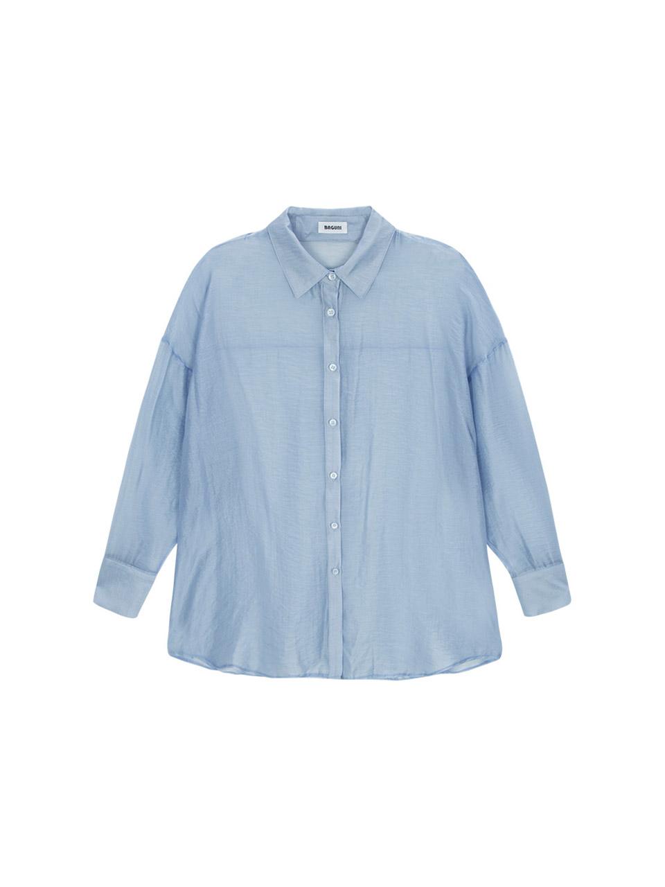 Salad Basket Tencel Shimmer Shirt - Light Blue
