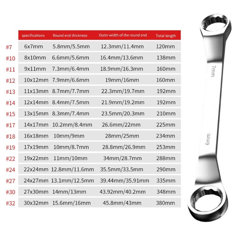 45 Degree Double End Box End Wrench Offset Spanner Garage Workshop Repair Hand Tool Hardened Offset Spanner Tool