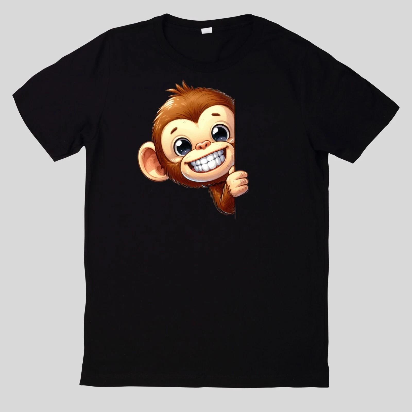 T-Shirt Lustige Tiere, die um die Ecke spähen Lustig Cartoon XXL