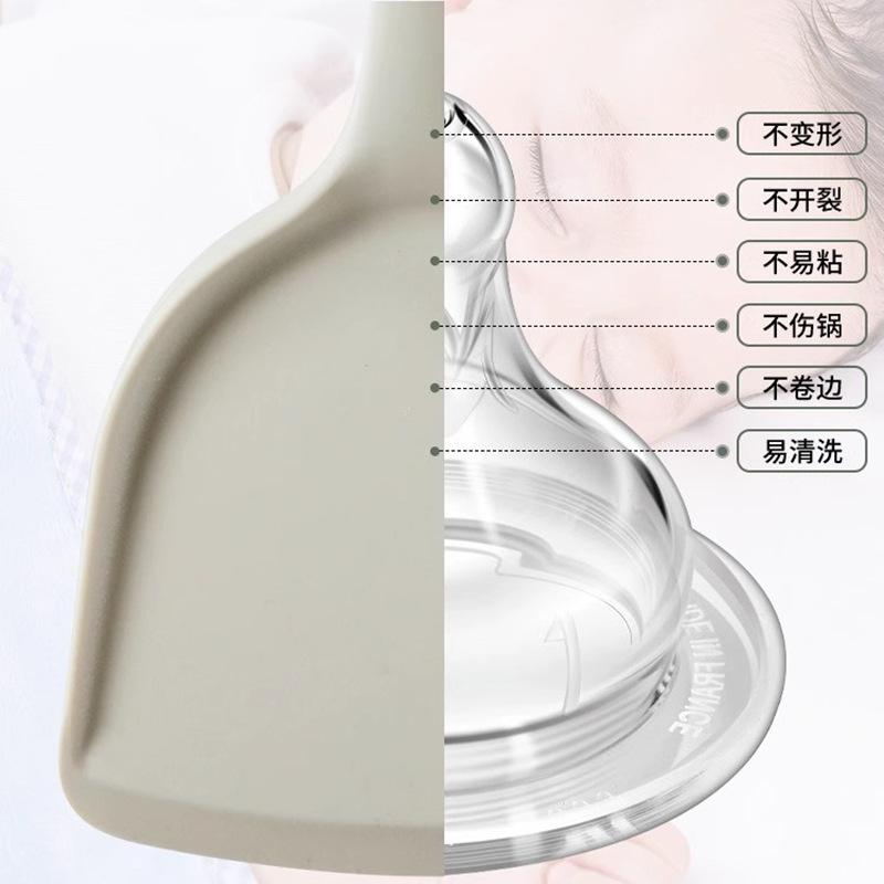 

Color matching gray and white silicone spatula spoon household high temperature resistant non-stick pan cooking spoon kitchen utensils tool set white gray fishing fence