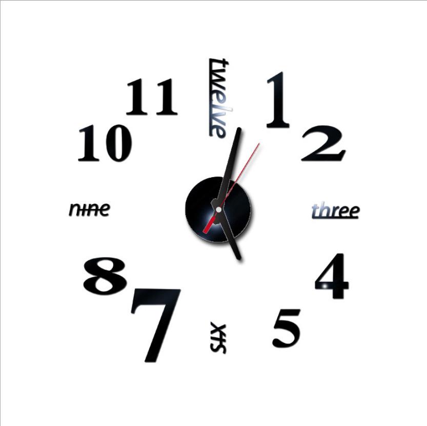 Douyin Style Silent Acrylic Wall Clock - DIY Wall Sticker for Home or Bedroom