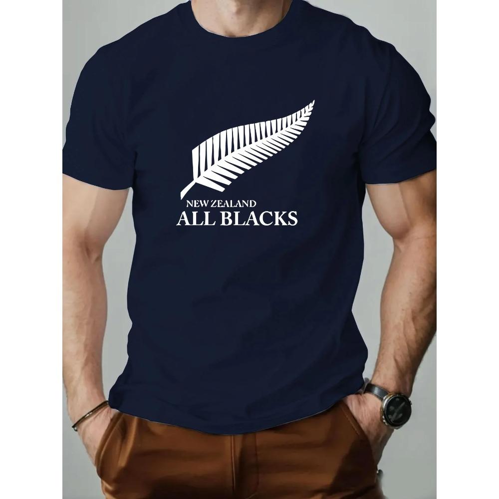 2025 New Men‘s T-Shirt 100% Cotton Maple Leaf Print Summer Round Neck Breathable Short Sleeve Casual Tee