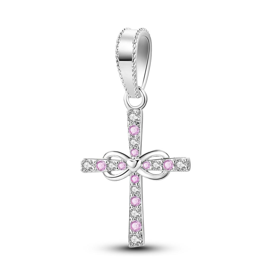 Cross Copper Charms Religion Pendant For Woman Fit Original Beads Bracelet Diy Fashion Jewelry