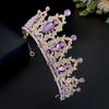 Purple Bridal Tiara Baroque Crown Rhinestone Tiara Princess Crown Wedding Hair Accessories Dress Accessories