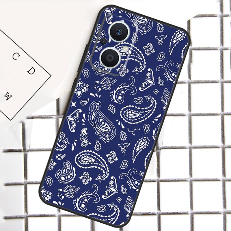 Blue Bandana Phone Case For OPPO Reno 14F 13F 12F 11F 10 Pro 8T 7 8 Lite OPPO Find X8 X6 X5 X9 Pro Cover