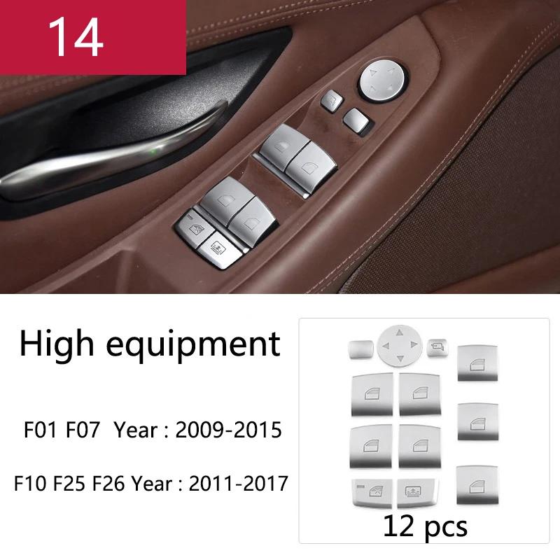 For BMW 5 7 Series X3 X4 F01 F10 F25 F26 Car Styling Gear Shift Panel Multimedia Buttons Handrest Cover Sticker Trim Accessories