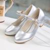 Children Girls Leather Shoes White Princess High Heel Shoes For Kids Girls Performance Dress Student Show Dance Sandals