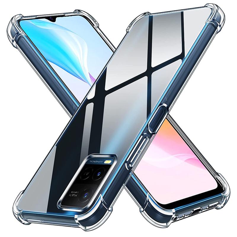 Clear Soft TPU Phone Case For Vivo V21E V23E V20 Pro Y1S Y21S Y31 Y15S Y33S Y50 Y20S Y20i Y11S Y12S Shockproof Trnaprent Silicone Back Cover Bumper