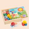 Jigsaw Wooden Montessori Toys Shape Colorful Matching Blocks  Boys and Girls