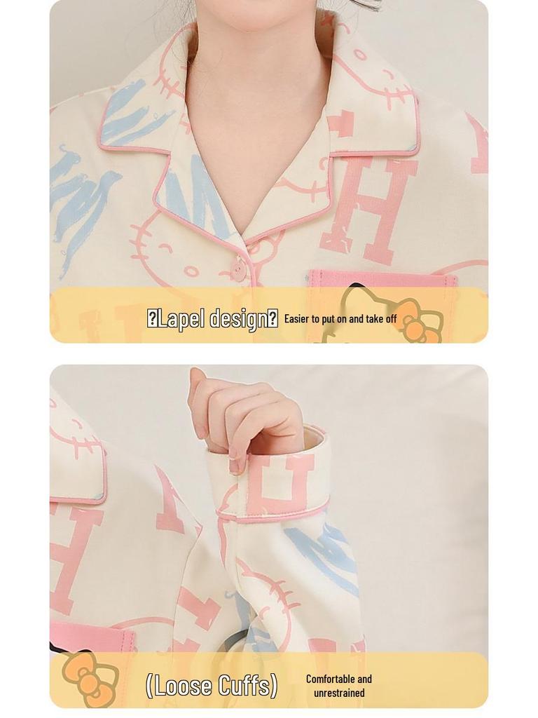 2026 New Girls' Spring & Autumn Long Sleeve Cotton Pajama Set – Princess Style for Medium & Large Children