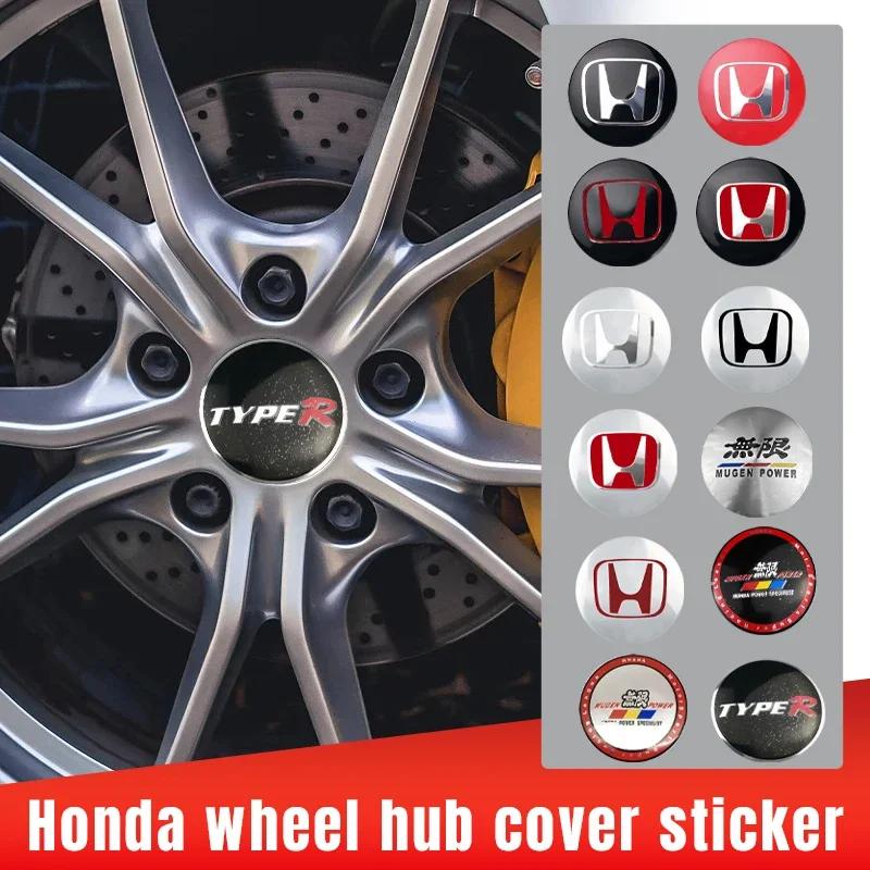 4pcs 56mm Car Wheel Hub Center Caps Cover Emblem For Honda Mugen TypeR Fit Jazz GK5 Civic Type-R CRV Pilot Accord City HRV XRV